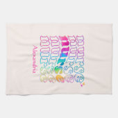 レインボー・カラーエレガントの「ナース」 キッチンタオル (横)