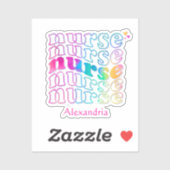レインボー・カラーエレガントの「ナース」 シール (シート)
