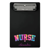 レインボー・カラーエレガントの「ナース」 | 鮮やかと ミニクリップボード (正面)