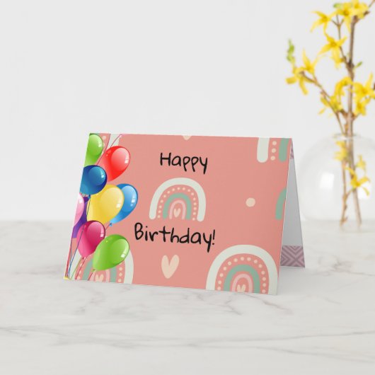 レインボー カード (黄色い花)