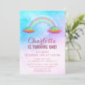 レインボー・クラウズ・ガールズ　ファーストバースデーパーティー 招待状 (スタンド正面)