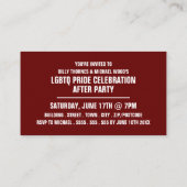 レインボー クラウド、LGBTQ プライド セレブレーション インビテーション カード (裏面)