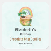 レインボー&クローバーキッチン付きかわいいガーデンプランター スクエアシール (正面)