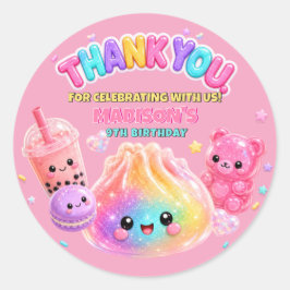 レインボー グリッター だんご スクイシー 誕生日パーティー ラウンドシール