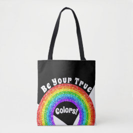 レインボー グリッター プライド LGBT 本当の自分らしさを表現しよう トートバッグ