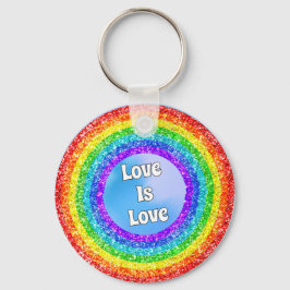 レインボー グリッター プライド LGBT Love is Love サークル キーホルダー
