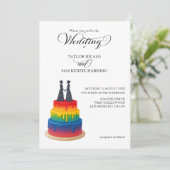 レインボー・ケーキエレガントとスクリプトゲイ結婚ズ 招待状 (スタンド正面)