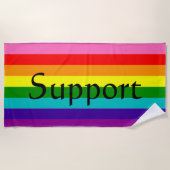 レインボー、ゲイ、シンパ ビーチタオル (正面)