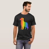 レインボー ゴールデンレトリバー 愛好家 Tシャツ (正面フル)