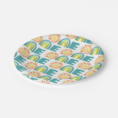 レインボー&サンズブルー1stバースデーウォーターカラー ペーパープレート (アングル)