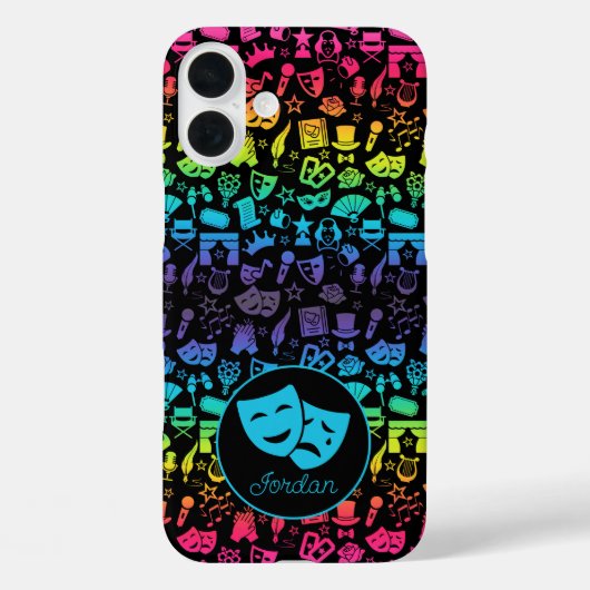レインボー・シアター・ラバー iPhone 16 Plus カバー (裏面)