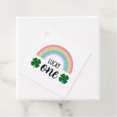 レインボー&シャムロックラッキーワンファースト誕生日スクエア フェイバータグ (インサイチュ)