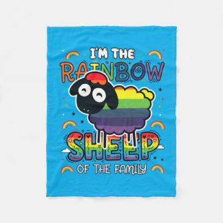 レインボー・シープ・プライド・ファミリー・ステートメントTシャツ フリースブランケット