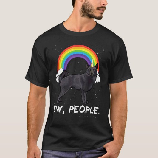レインボー スキッパーキ Ew 人々 ユニコーン 犬 Tシャツ (正面)