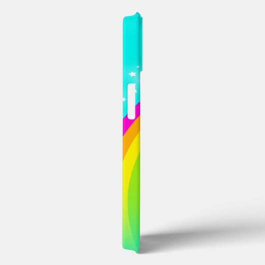 レインボー&スターアクアスカイ名前をカスタムする Case-Mate iPhoneケース (裏面 / 右)