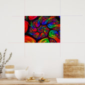 レインボー スパイラル フラクタル ポスター (キッチン)