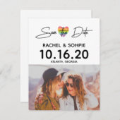 レインボー セーブ・ザ・デート 招待状 (正面/裏面)