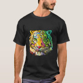 レインボー タイガー 動物 Tシャツ (正面)