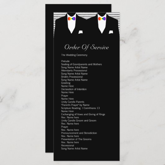 レインボー・タイゲイ結婚の通信令 プログラム (正面/裏面)