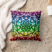 レインボー タイダイ マンダラ スター クッション (ブランケット)