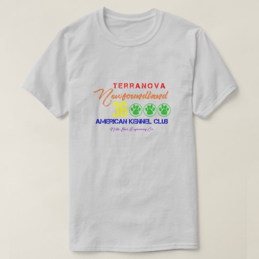 レインボー テラノヴァ ニューファンドランド Tシャツ (デザイン正面)