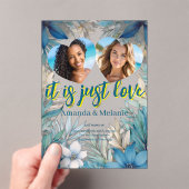 レインボー&トロピカル結婚式招待状 アクリル招待状 (インサイチュ (ポータブル))