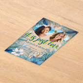 レインボー&トロピカル結婚式招待状 アクリル招待状 (レイダウン)