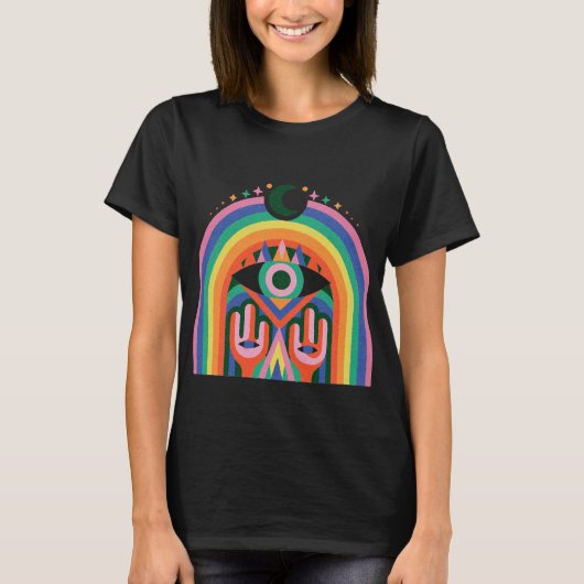 レインボー・トーテム・マスク・アート Tシャツ (正面)