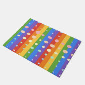 レインボー ドット ストライプ ドアマット (アングル)