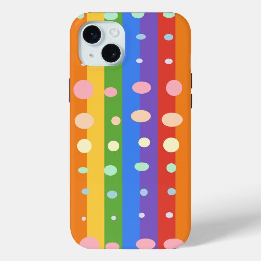 レインボー ドット ストライプ Case-Mate iPhoneケース (裏面)