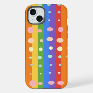レインボー ドット ストライプ iPhone 15 PLUSケース