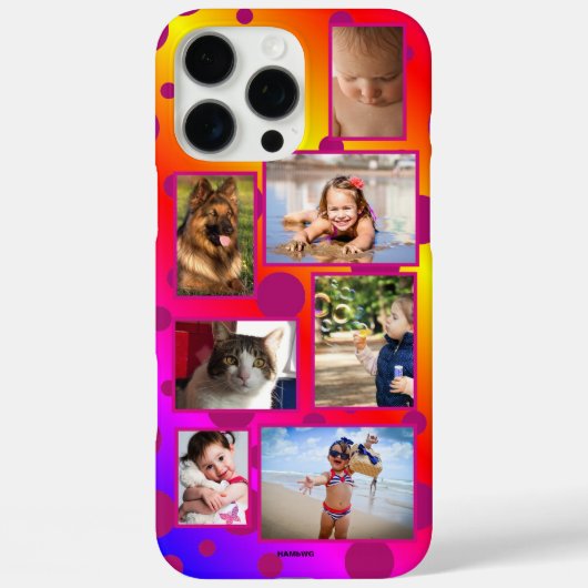 レインボー ドット 多写真入り フォンケース HAMbWG Case-Mate iPhoneケース (裏面)