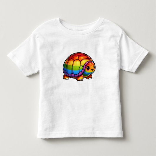 レインボー ハッピー タートル トドラーTシャツ (正面)