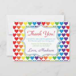 レインボー ハーツ バースデー サンキューカード
