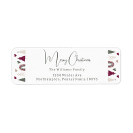 レインボー&ハートズメリークリスマス差出人住所 ラベル