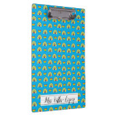 レインボー・ハート・パターン付き学校用品 クリップボード (右)