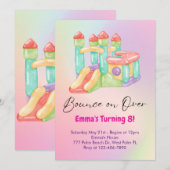 レインボー バウンス ハウス パーティー ご招待 招待状 (正面/裏面)