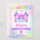 レインボー バウンス ハウス 誕生日 招待状 (正面)