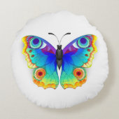 レインボー バタフライ ピーコック アイ ラウンドクッション (裏面)