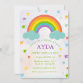 レインボー バースデー パーティー 招待状 (正面)