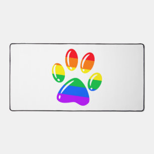 レインボー パウ プリント 犬の足 LGBT プライド LGBT サポーター デスクマット