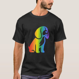 レインボー・ビーグル犬愛好家向け Tシャツ