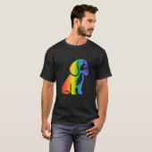 レインボー・ビーグル犬愛好家向け Tシャツ (正面フル)