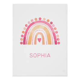 レインボー、ピンクのボホの水色 ポスター