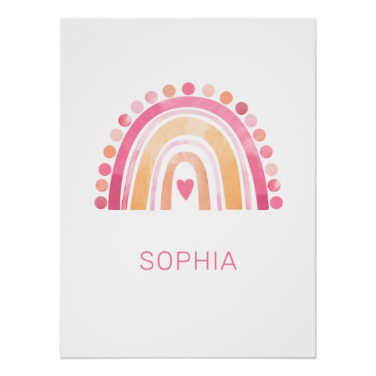 レインボー、ピンクのボホの水色 ポスター (正面)