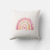 レインボー、ピンクボホ水彩装飾用クッション クッション (裏面)