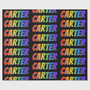 レインボー·ファースト·ネーム「CARTER」;おもしろいカラフル& ラッピングペーパー