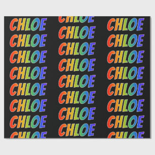 レインボー·ファースト·ネーム"CHLOE";おもしろいカラフル& ラッピングペーパー