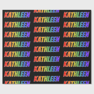 レインボー·ファースト·ネーム「KATHLEEN」;おもしろいカラフル& ラッピングペーパー