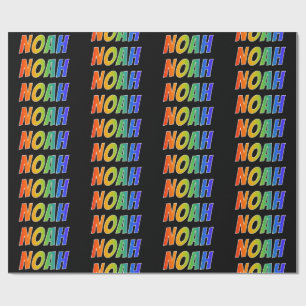 レインボー·ファースト·ネーム「NOAH」;おもしろいカラフル& ラッピングペーパー